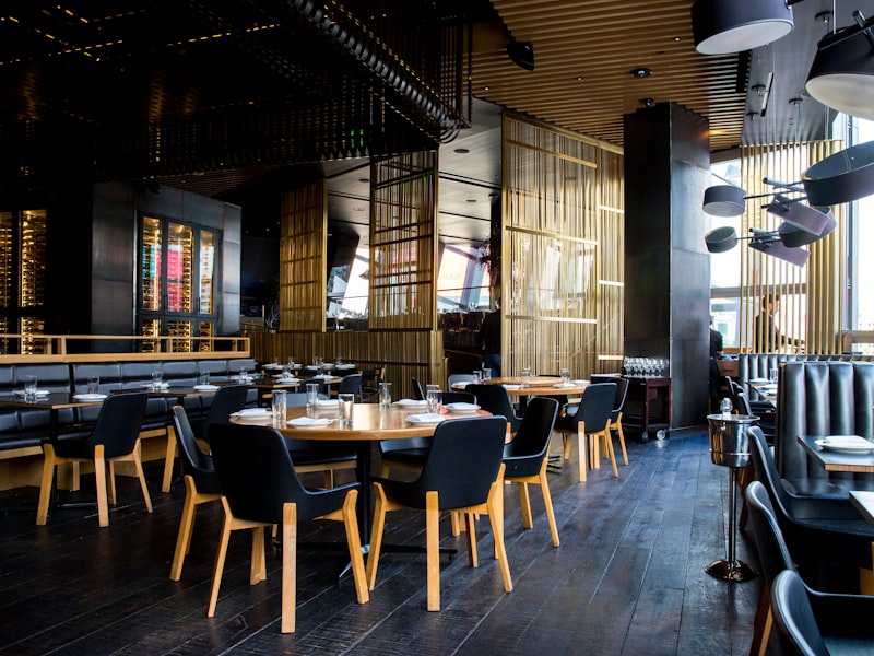 Lumière Noir elegant dining room interior with sophisticated lighting
